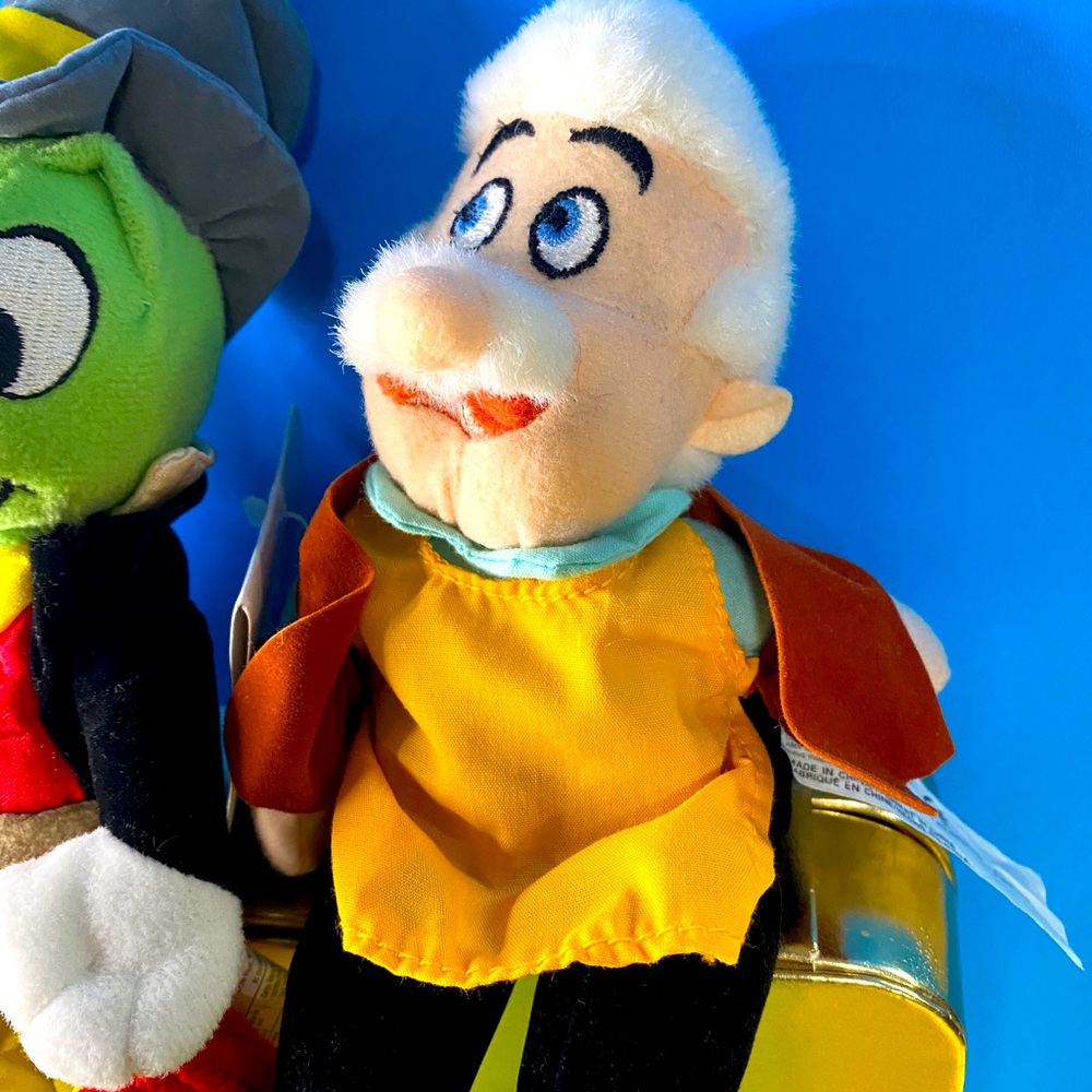 DISNEY EXCLUSIVE NWT VTG 90s PINOCCHIO GEPPETTO JIMINY CRICKET BEAN BAG PLUSH - Picture 7 of 15